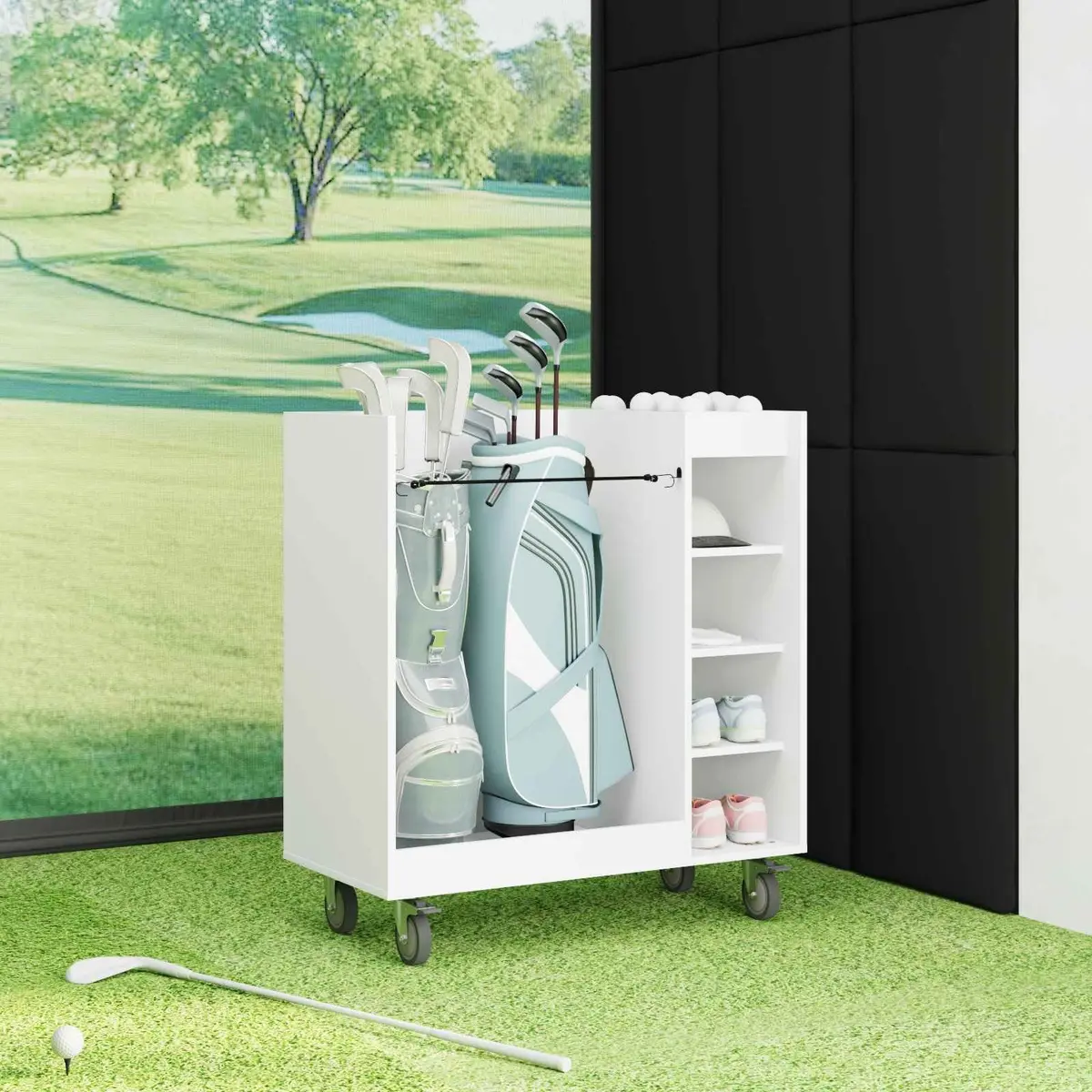 White Wooden Golf Cabinet