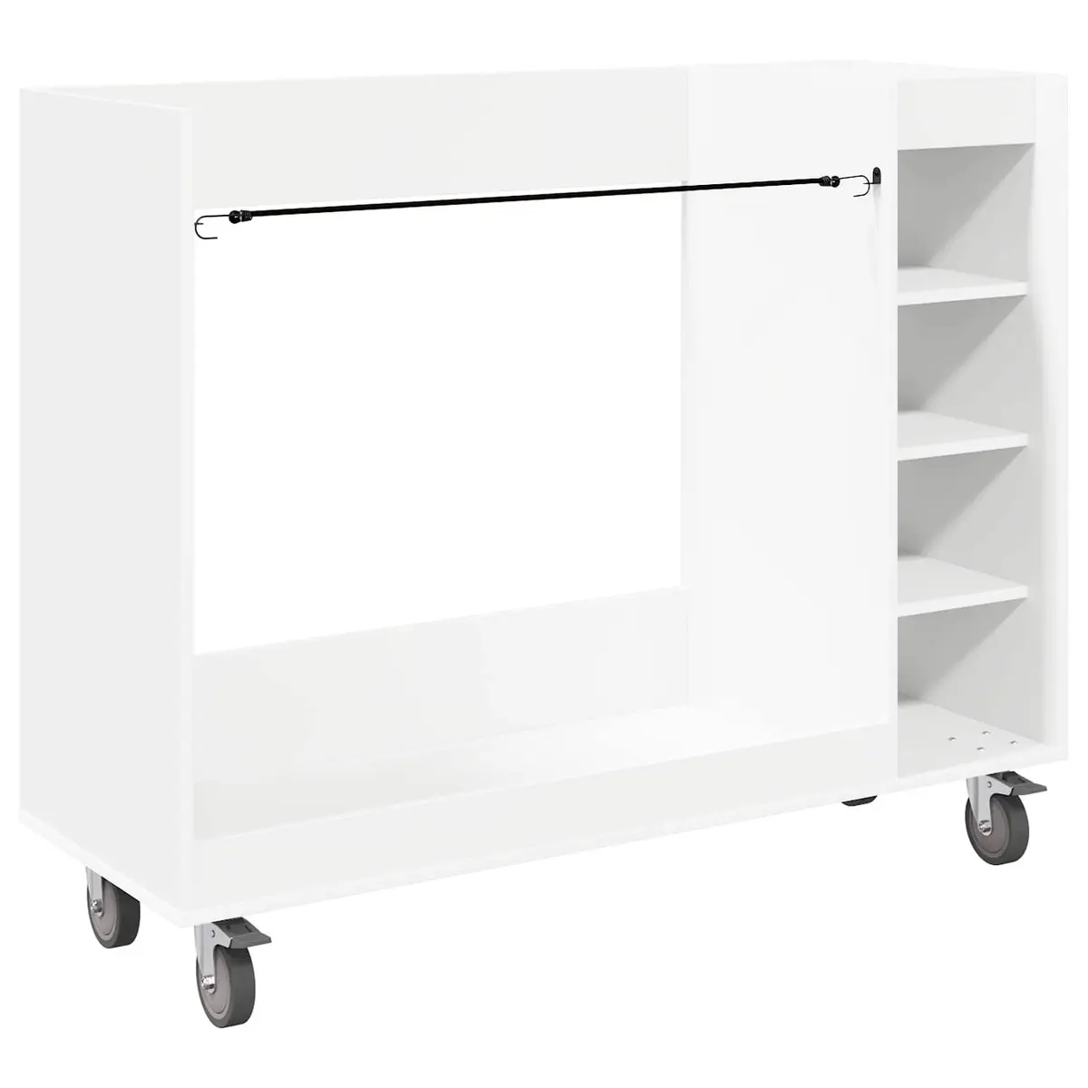 White Wooden Golf Cabinet Storage Organizer with Shelves 120 x 45 x 98 cm
