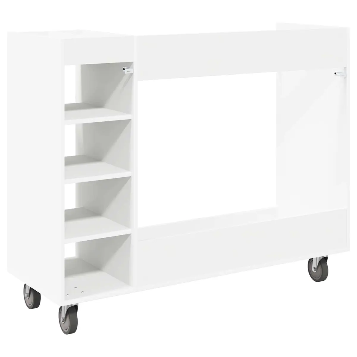 White Wooden Golf Cabinet Storage Organizer with Shelves 120 x 45 x 98 cm