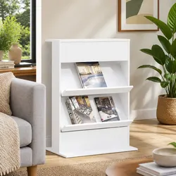 Your New Favorite White Magazine Rack with Shelf