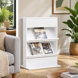 Your New Favorite White Magazine Rack with Shelf