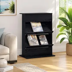 Your Perfect Magazine Rack in Black Oak