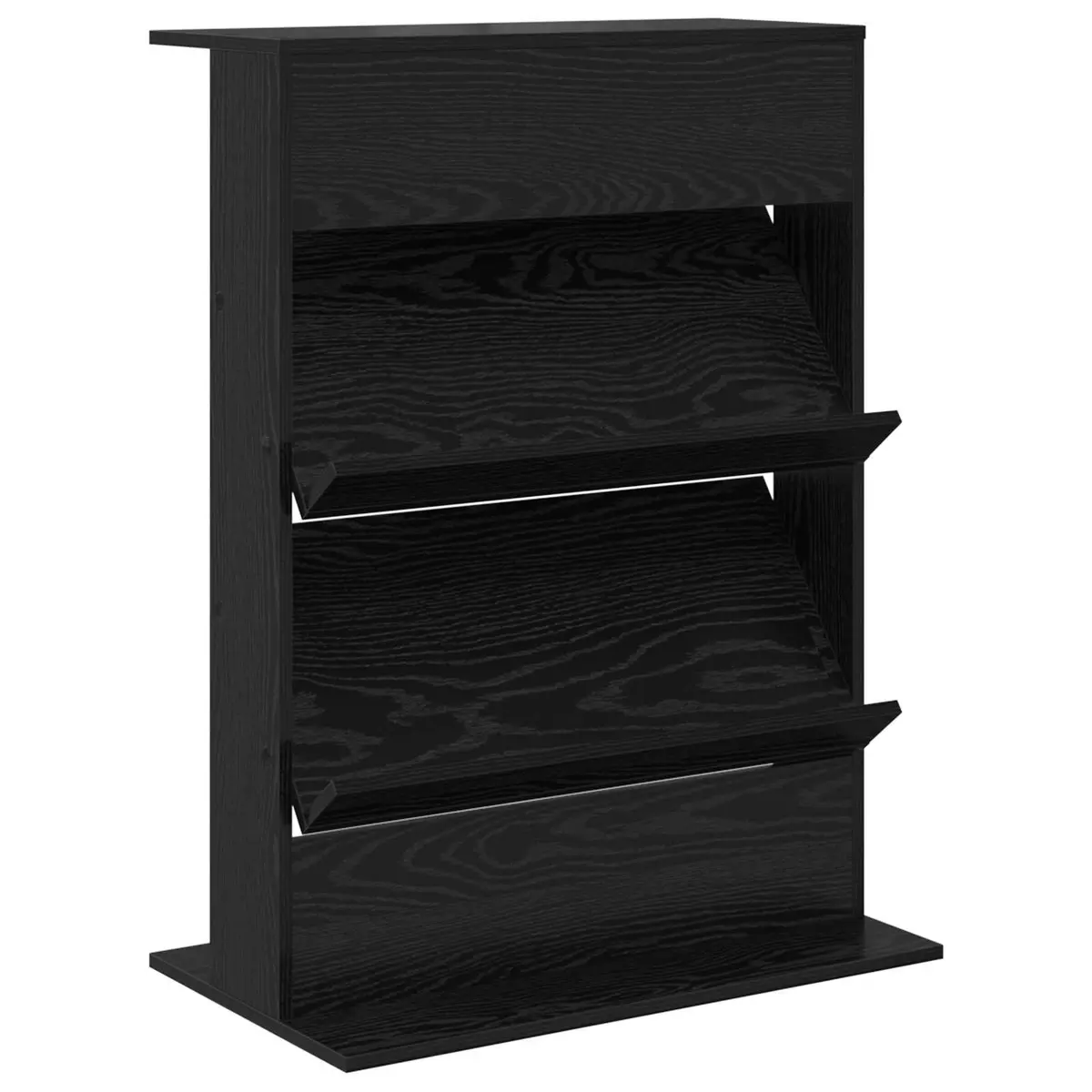 Magazine Rack Black Oak Engineered Wood Organiser 70 x 41 x 96 cm