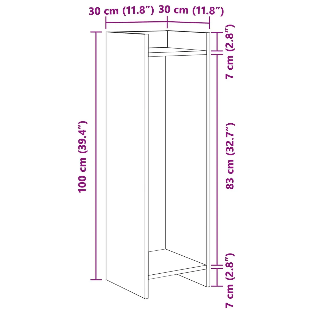 Plant Stand 2 pcs White 30 x 30 x 100 cm Indoor Vertical Display Organizer