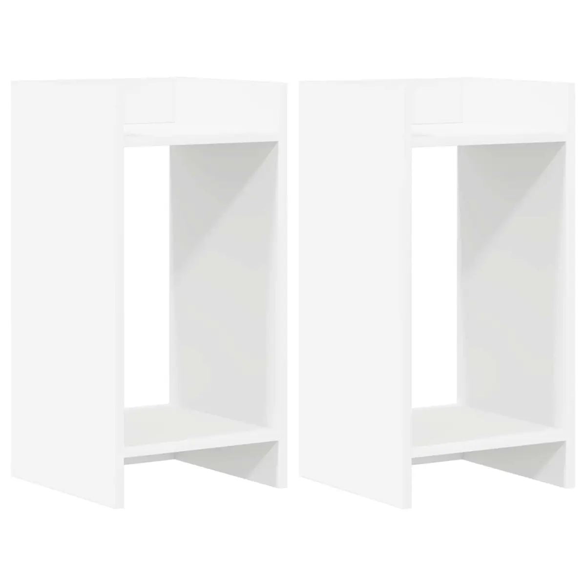 Plant Stand White 30x30x60cm Indoor Display Shelf 2 Pcs Engineered Wood