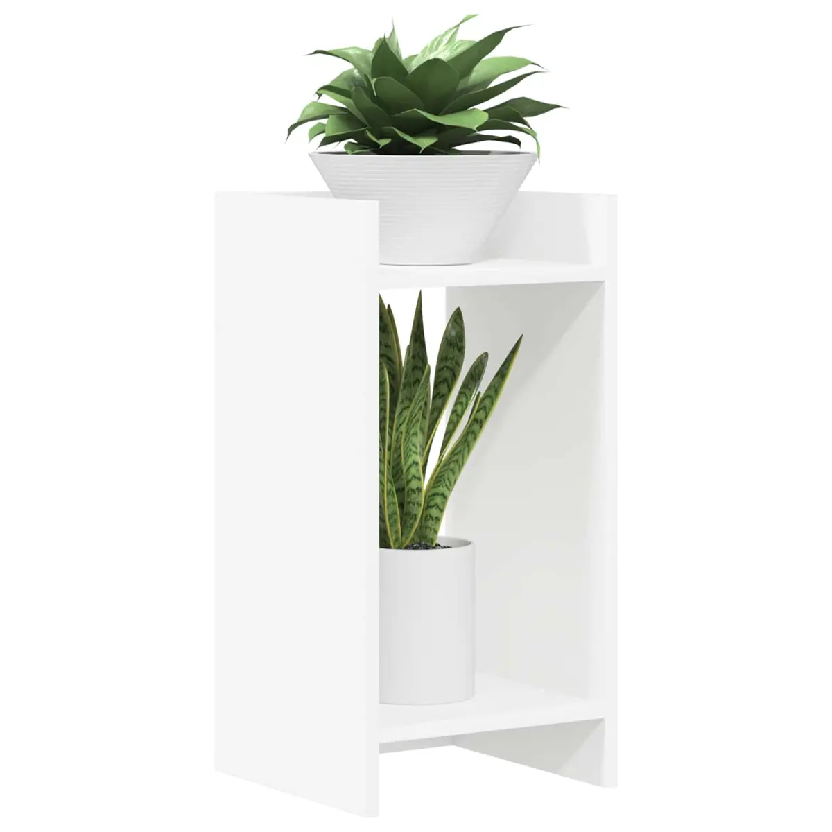 Plant Stand White 30x30x60cm Indoor Display Shelf 2 Pcs Engineered Wood