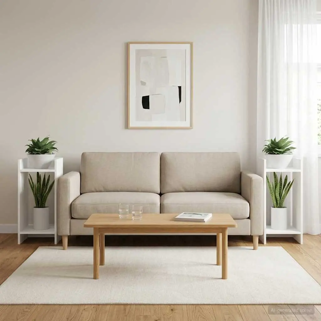 Plant Stand White 30x30x60cm Indoor Display Shelf 2 Pcs Engineered Wood