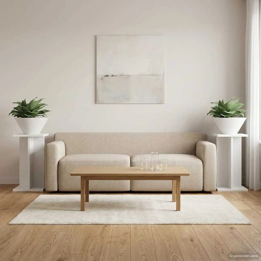 Plant Stand Multi-Tier White Engineered Wood 40.5cm 2 pcs