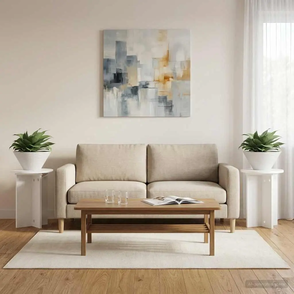 Plant Stand Modern Indoor Display Engineered Wood 29.5 x 40 cm 2 Pieces