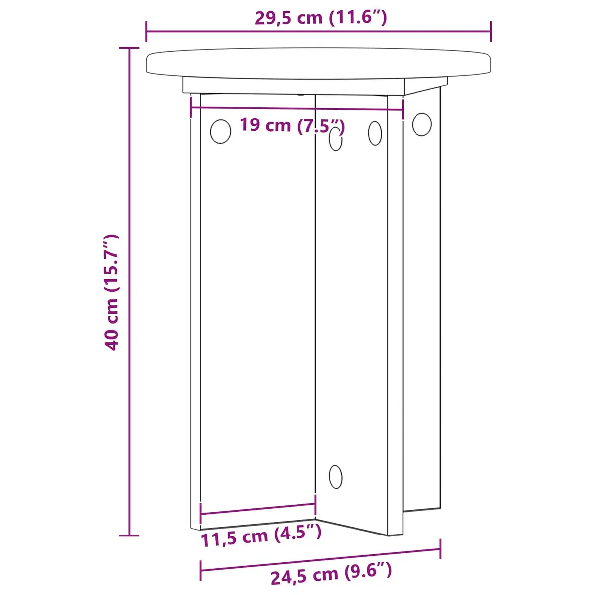 Plant Stand Modern Indoor Display Engineered Wood 29.5 x 40 cm 2 Pieces