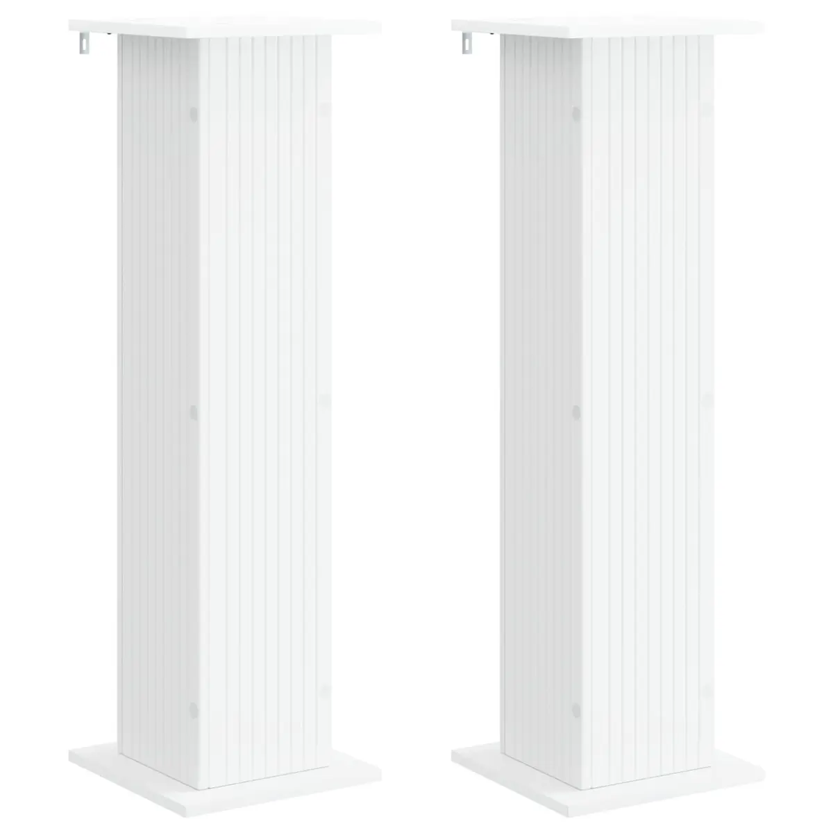 Plant Stand 2 Pieces White Indoor Display Riser Engineered Wood Home Garden