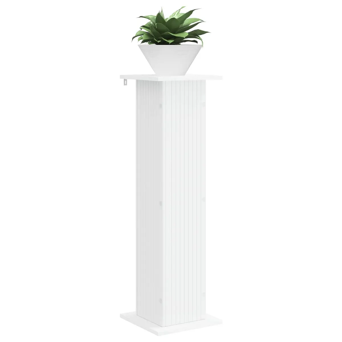 Plant Stand 2 Pieces White Indoor Display Riser Engineered Wood Home Garden