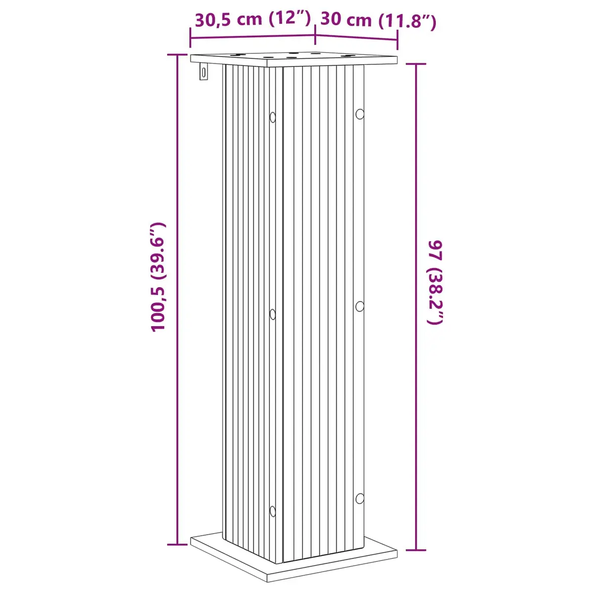Plant Stand 2 Pieces White Indoor Display Riser Engineered Wood Home Garden