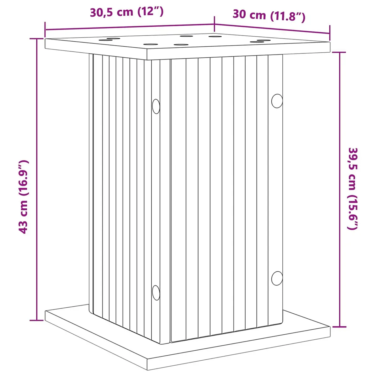 Plant Stand Modern Indoor Display Riser White 30.5cm 2 Pieces