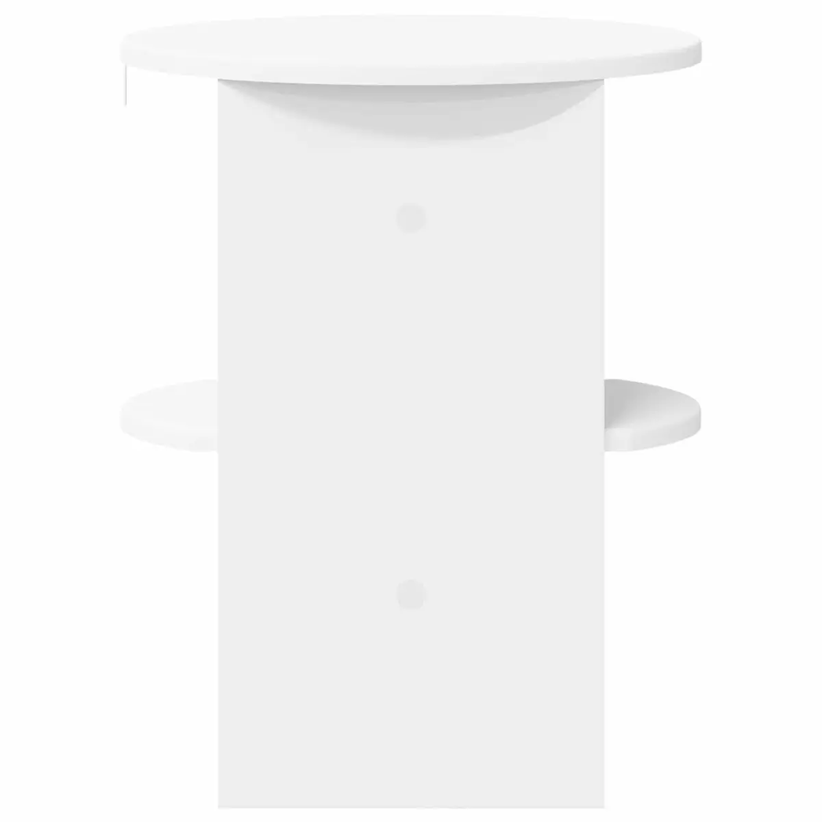 Side Cabinet 2 pcs White Round Modern Storage Furniture Living Room Engineered