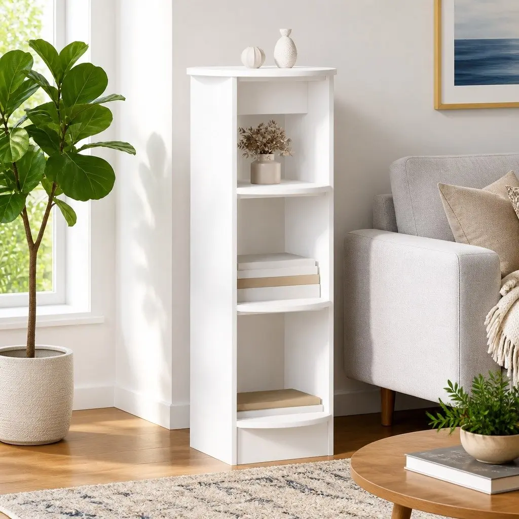 Side Cabinet White Engineered Wood 40x40x100cm
