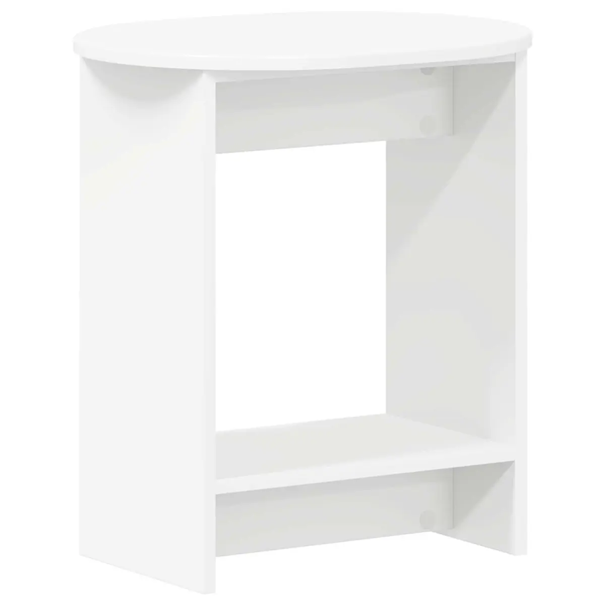 White Side Table End Table Accent Living Room Bedroom Nightstand 50x39.5x55cm