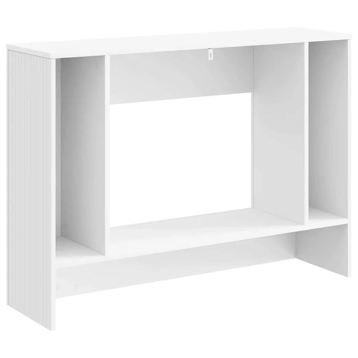 Console Table White Striped Hallway Living Room Office Storage Shelves Drawers