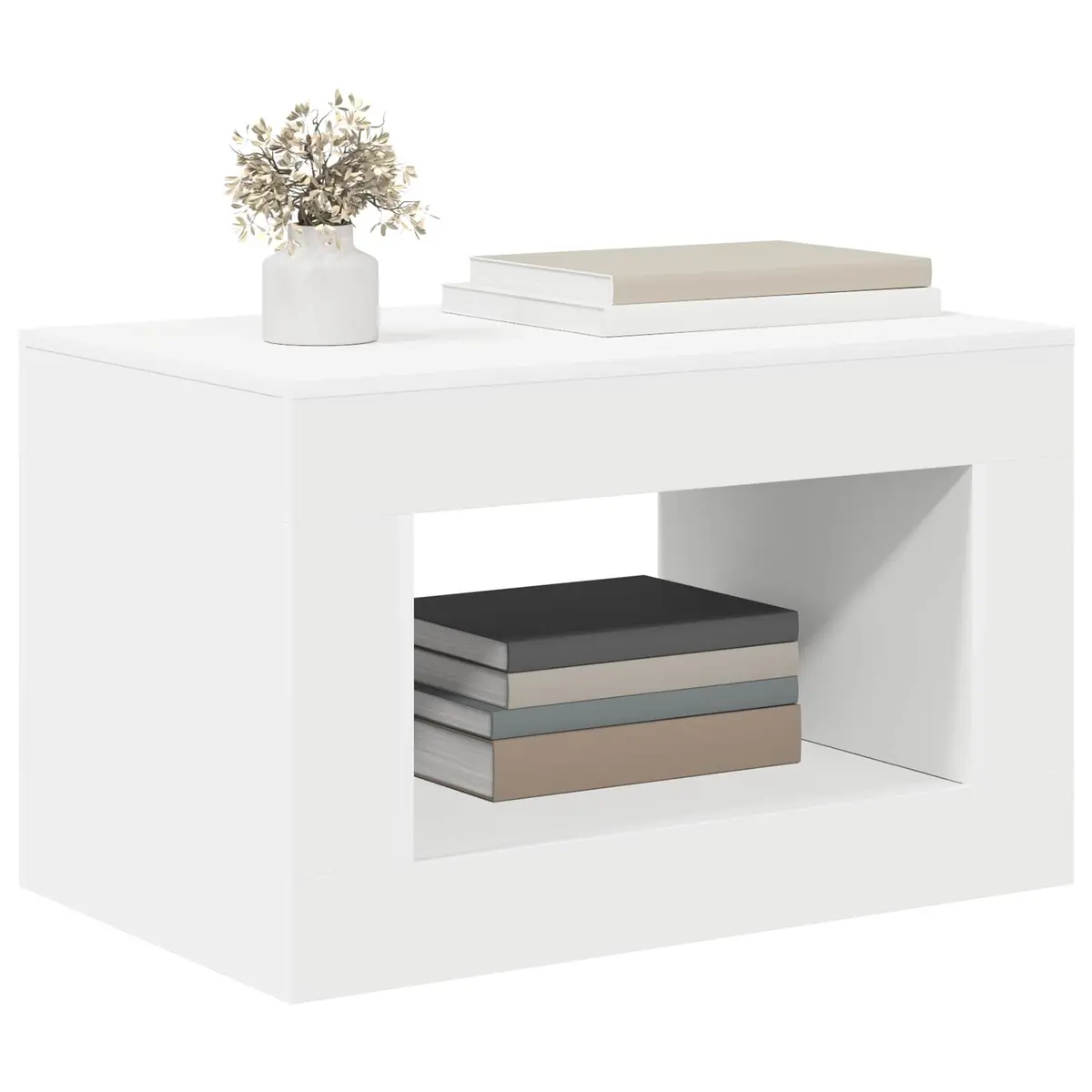 White Coffee Table Compact Accent Side Table
