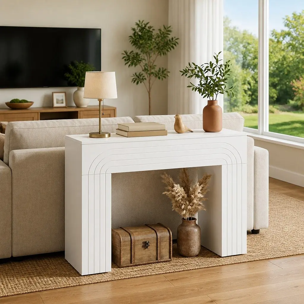 Coffee Table White Rectangular Modern 102 x 35 x 75 cm Engineered Wood