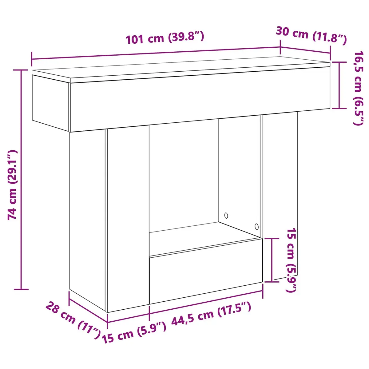 Console Table for Easy Organization