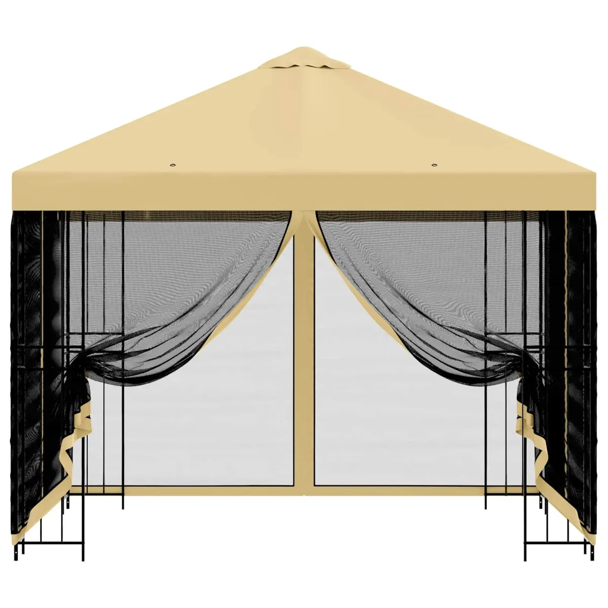 Garden Gazebo Cream Polyester 3 x 3 m Steel Frame Ventilation