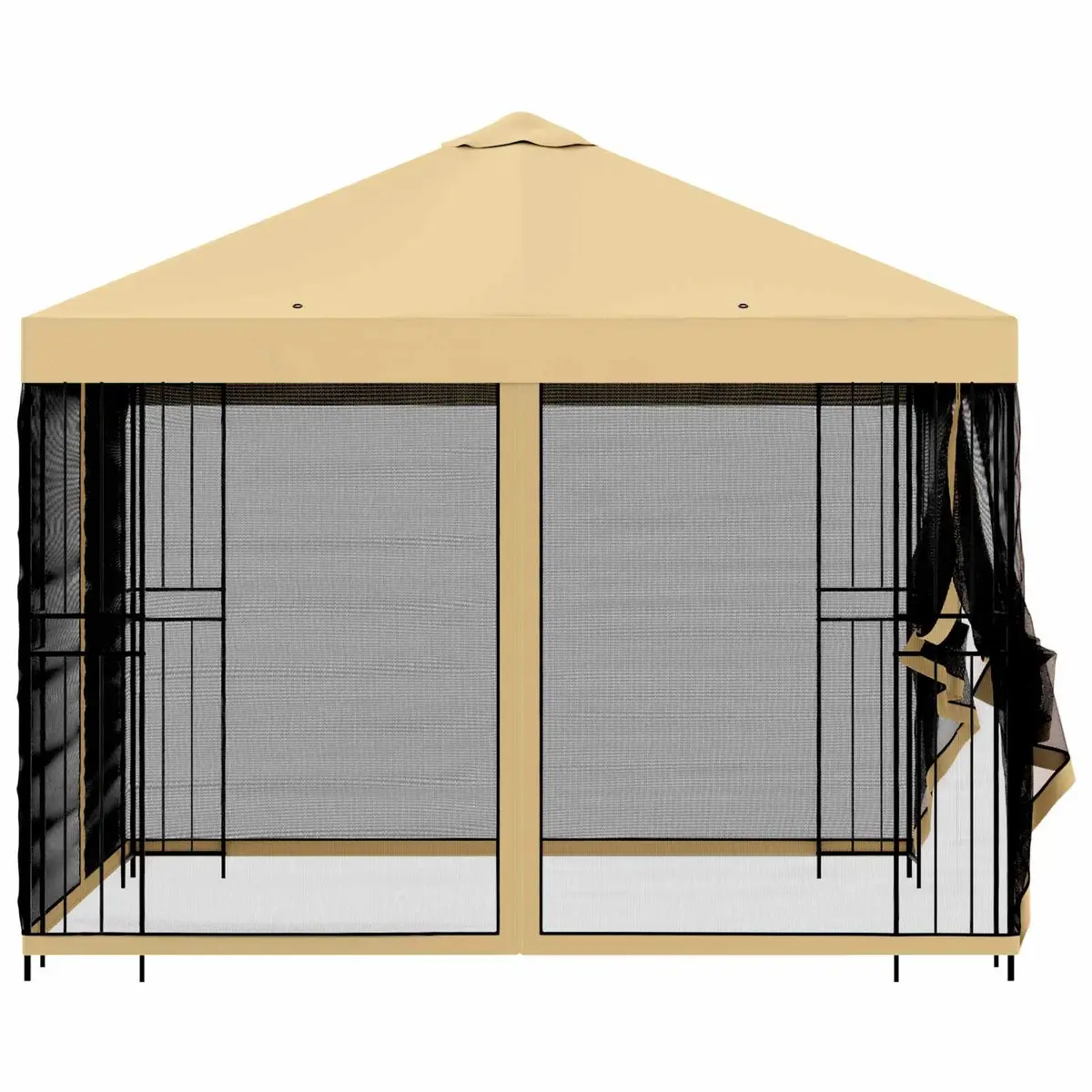 Garden Gazebo Cream Polyester 3 x 3 m Steel Frame Ventilation