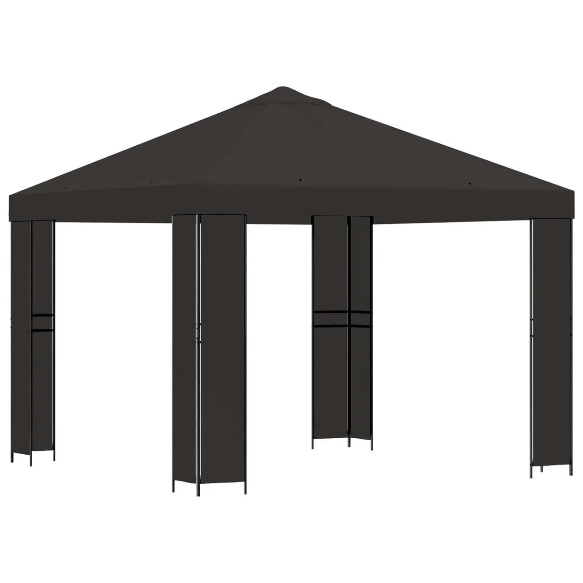 Outdoor Gazebo Anthracite Canopy 3 x 3 m Steel Frame