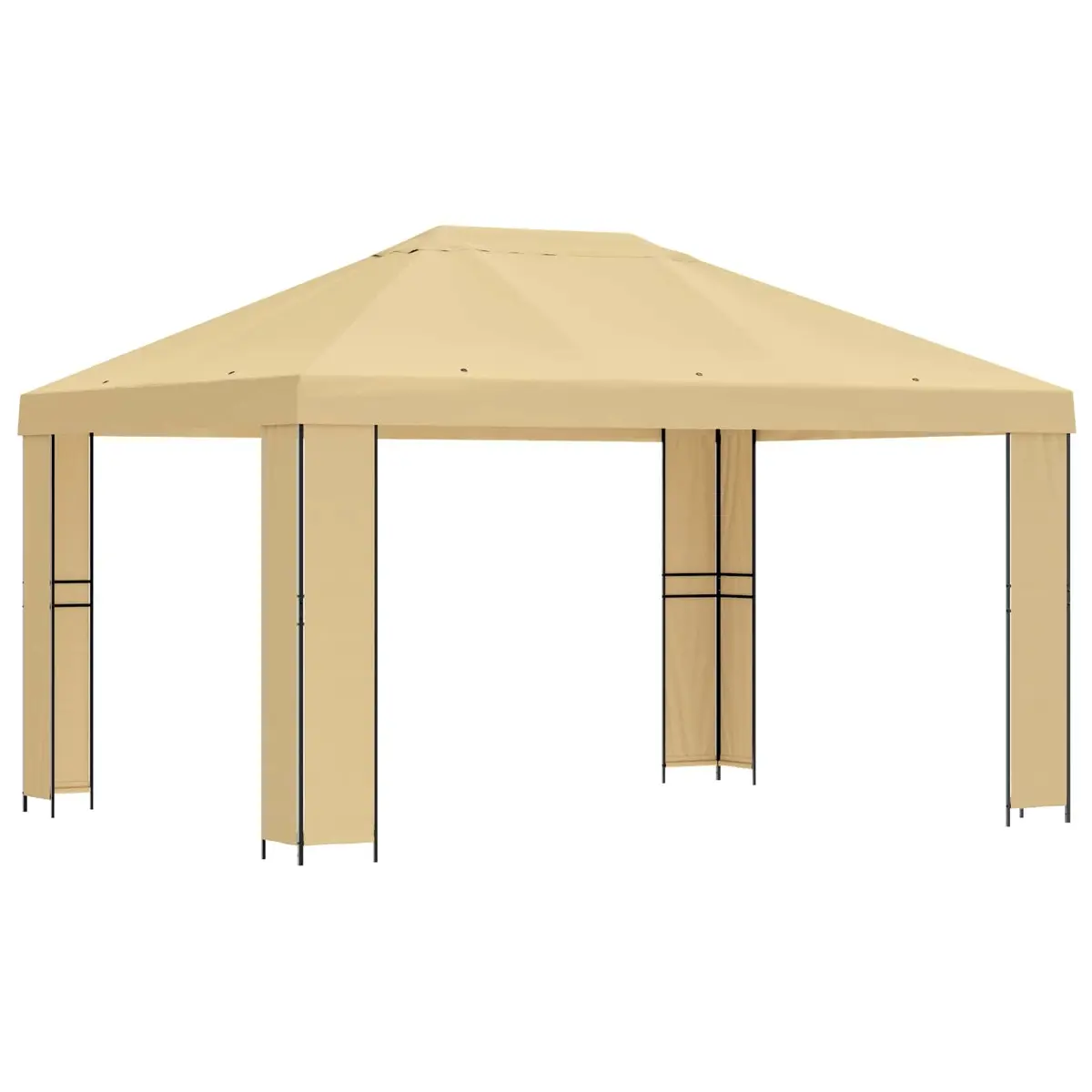 Gazebo Industrial Style Cream 4x3m Outdoor Canopy Shade Structure Steel Frame Polyester Cover