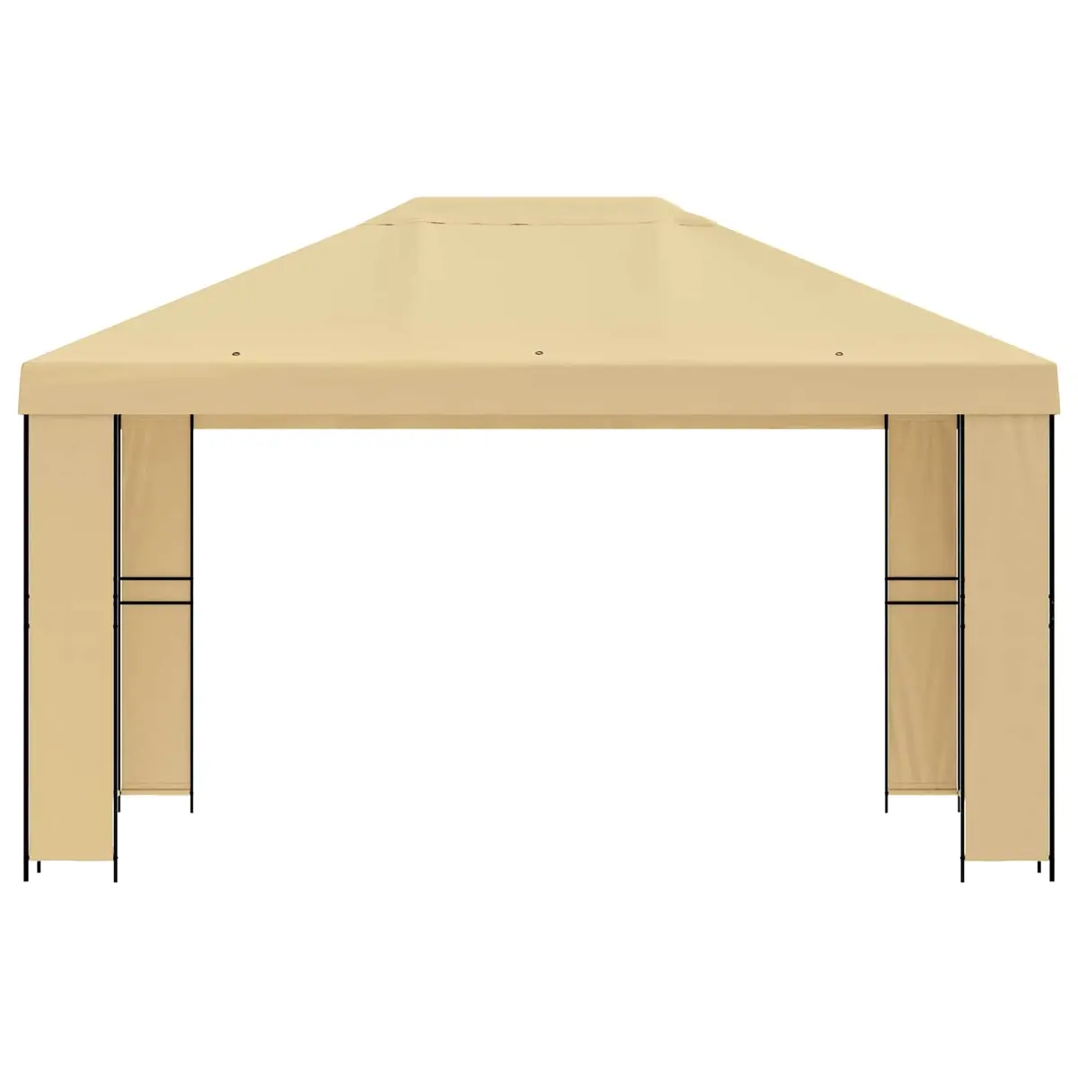 Gazebo Industrial Style Cream 4x3m Outdoor Canopy Shade Structure Steel Frame Polyester Cover
