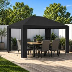 Gazebo 4 x 3 m Anthracite Outdoor Canopy Shade Structure Steel Frame Polyester