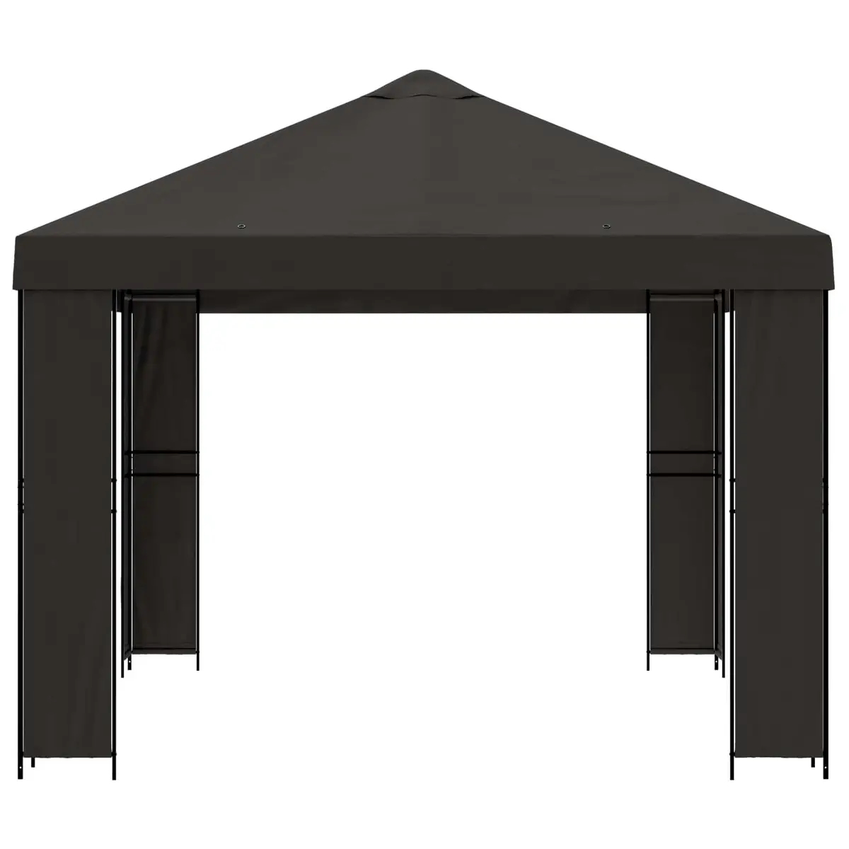 Gazebo Industrial Style 4 x 3 m Anthracite Outdoor Canopy Shade Structure Steel Frame Polyester