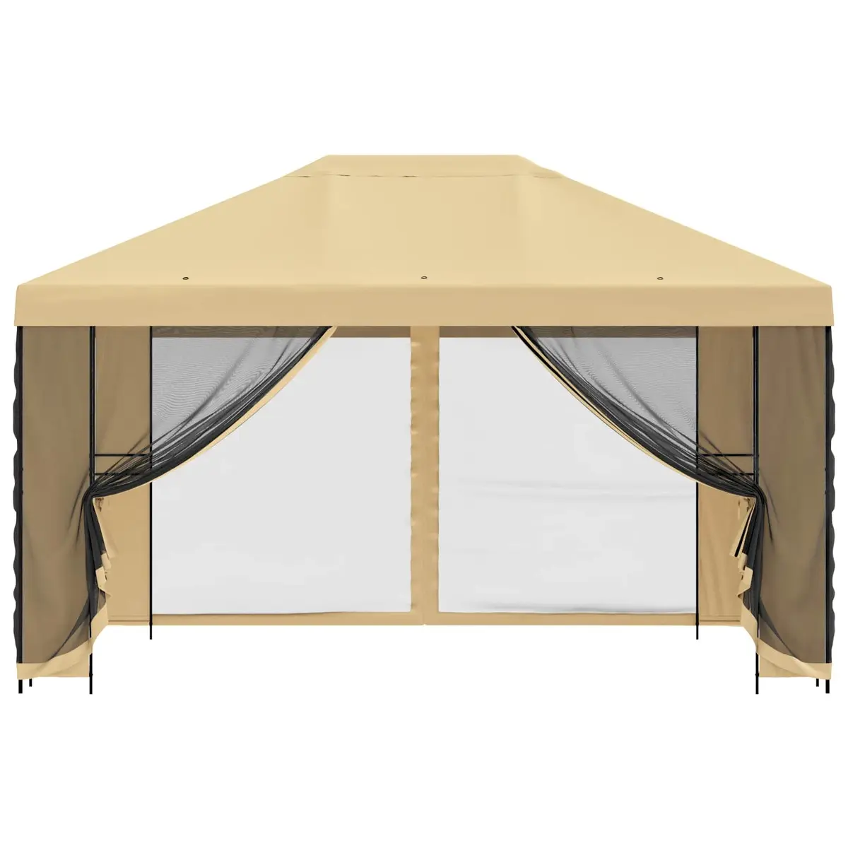 Garden Gazebo Canopy 4x3m Outdoor Shade Structure Steel Frame Cream