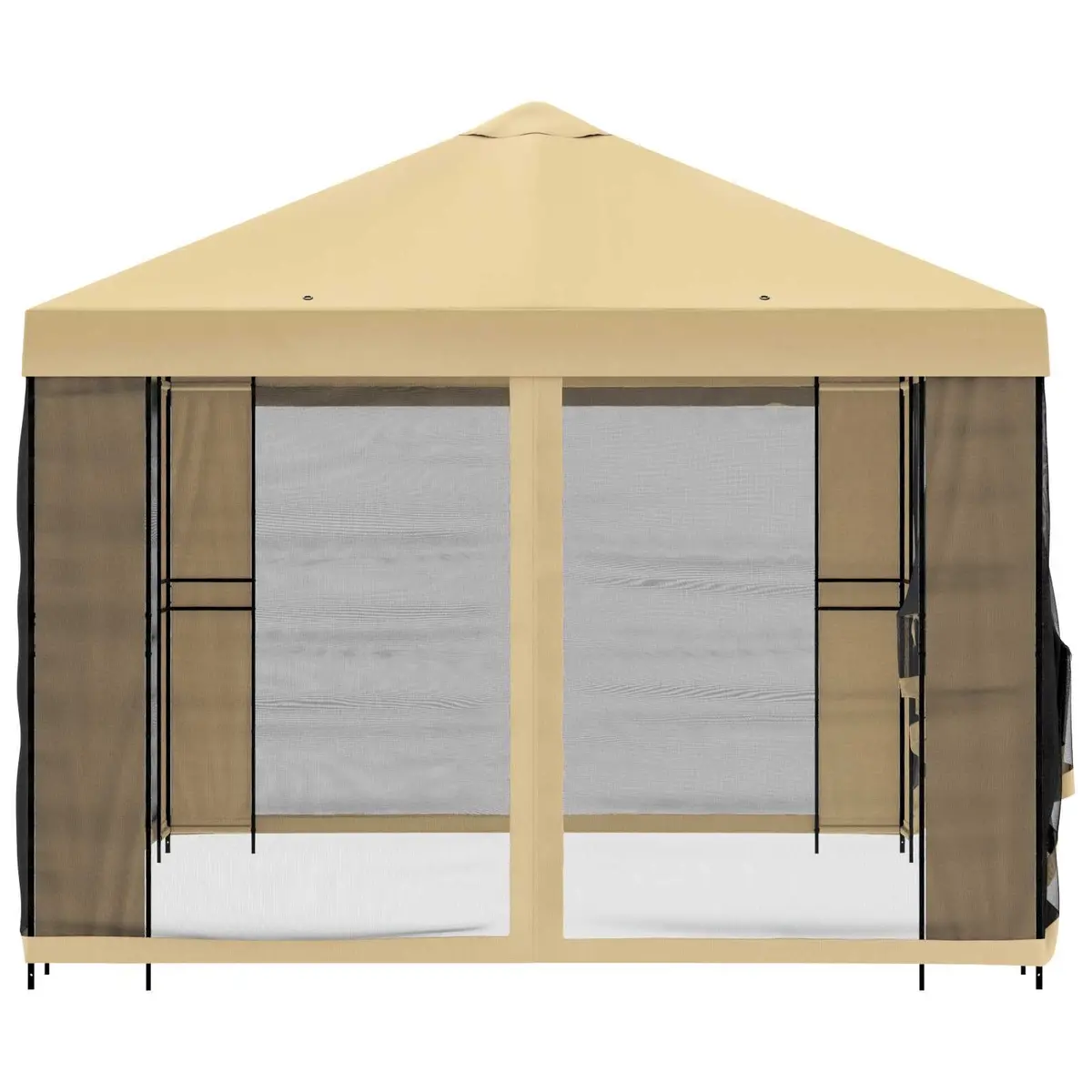 Garden Gazebo Canopy 4x3m Outdoor Shade Structure Steel Frame Cream