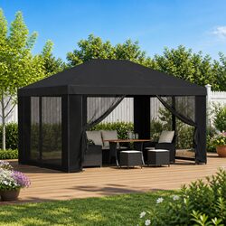 Garden Gazebo Canopy 4x3m Anthracite Outdoor Structures Shade Pavilion
