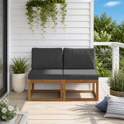 Friendly Brown Outdoor Middle Sofa Section for Gatherings