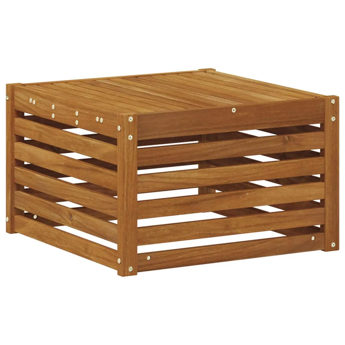 Outdoor Table Solid Acacia Wood Brown Modern Garden Furniture 59x59x37cm