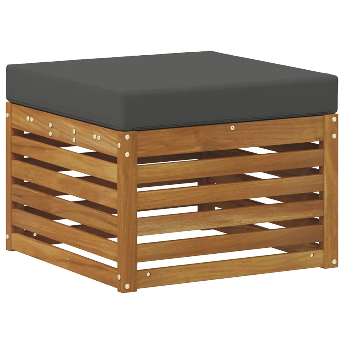 Outdoor Footstool in Solid Acacia Wood