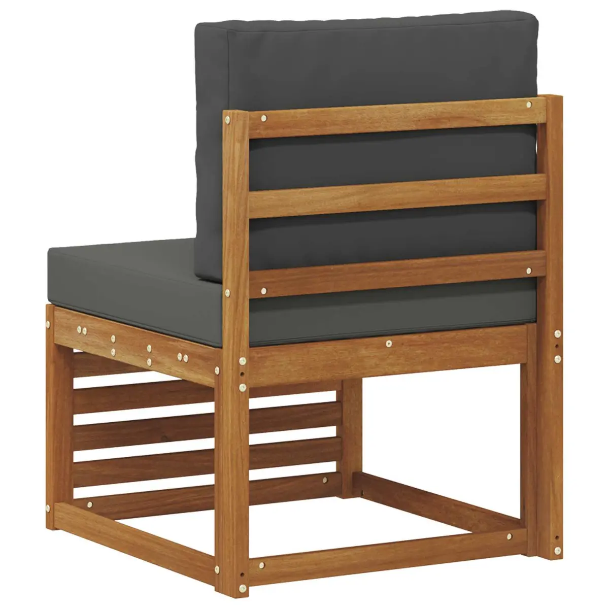 Outdoor Middle Sofa Solid Acacia Wood Brown Garden Patio Sectional Seating Unit