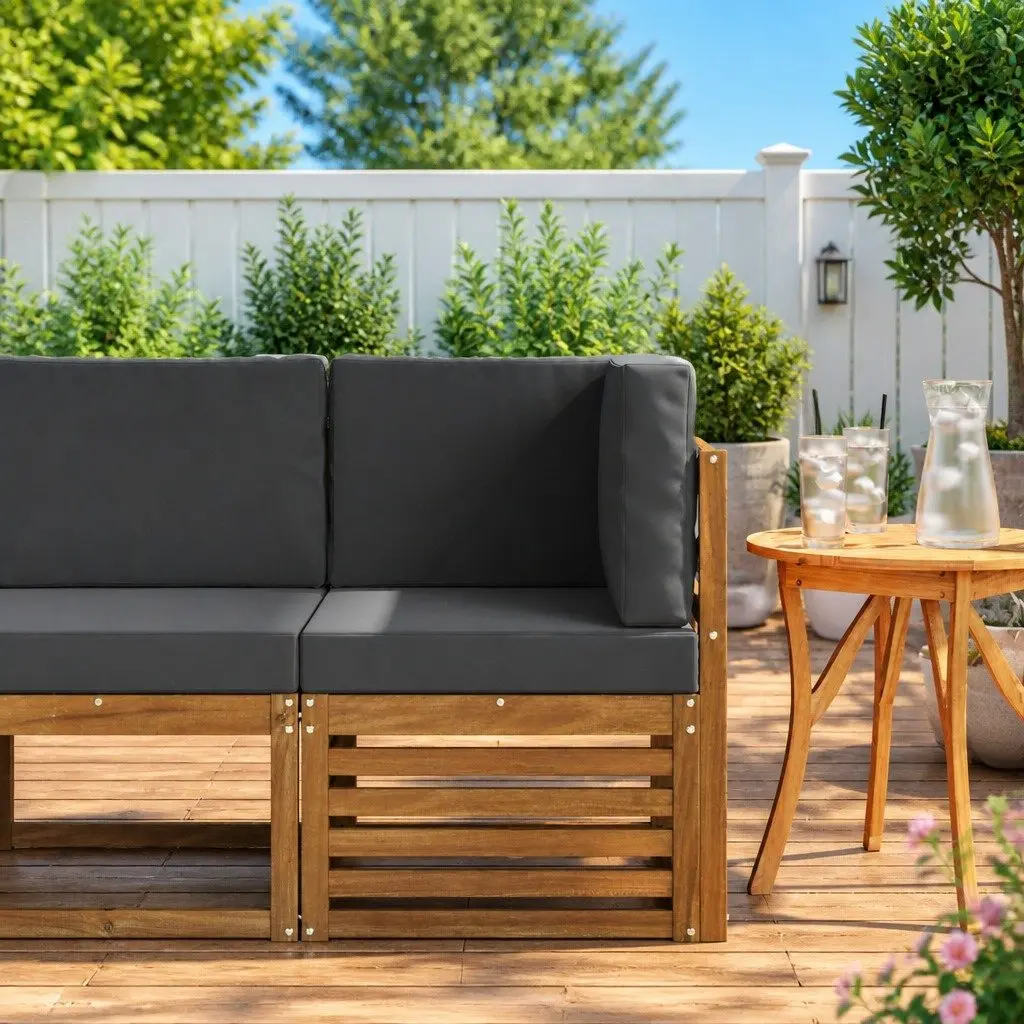 Outdoor Corner Sofa Made of Acacia Wood