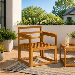 Add Comfort with Brown Armrests for Your Patio 59 x 6 x 61 cm