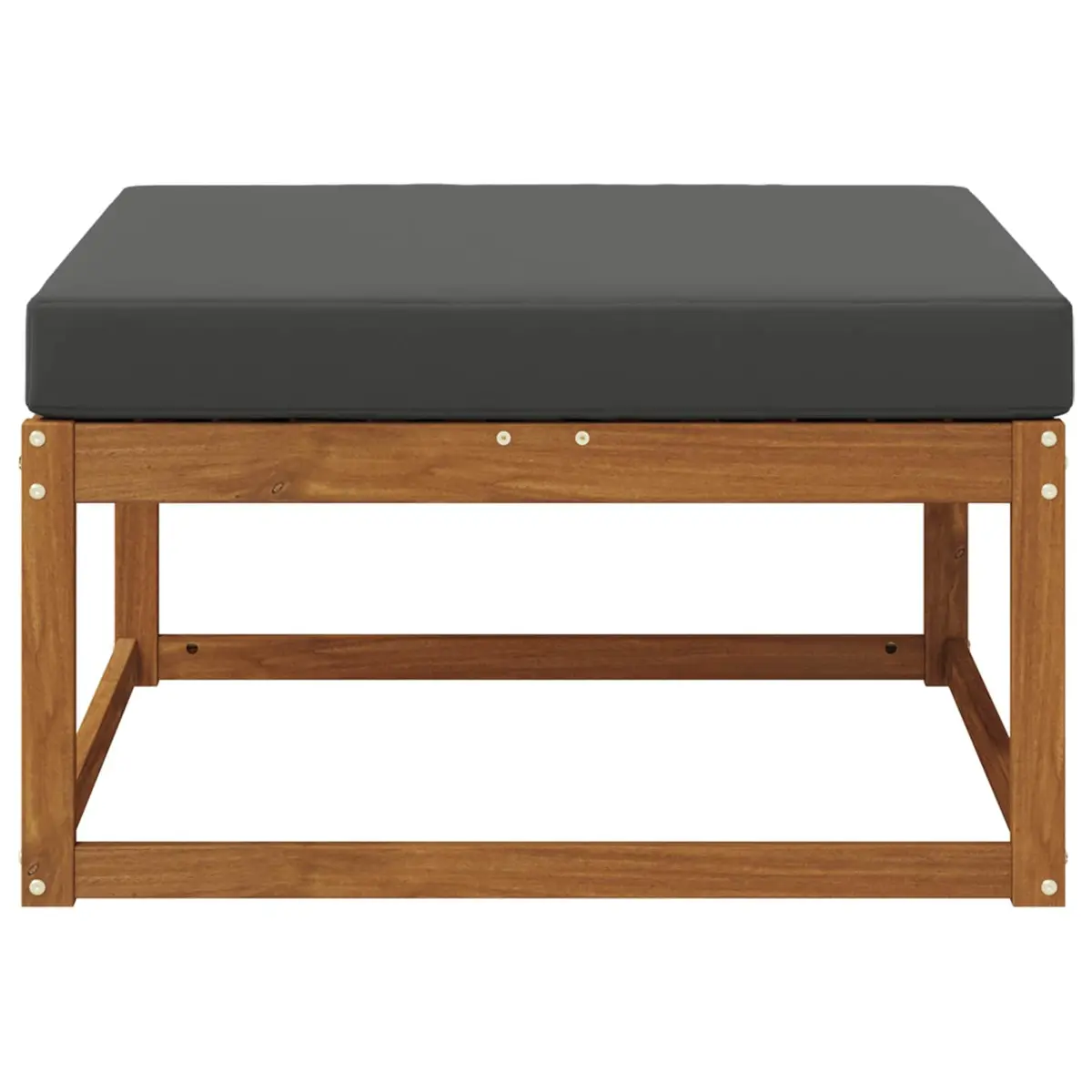 Outdoor Footstool Garden Patio Seating Furniture Brown Modern Slatted Design