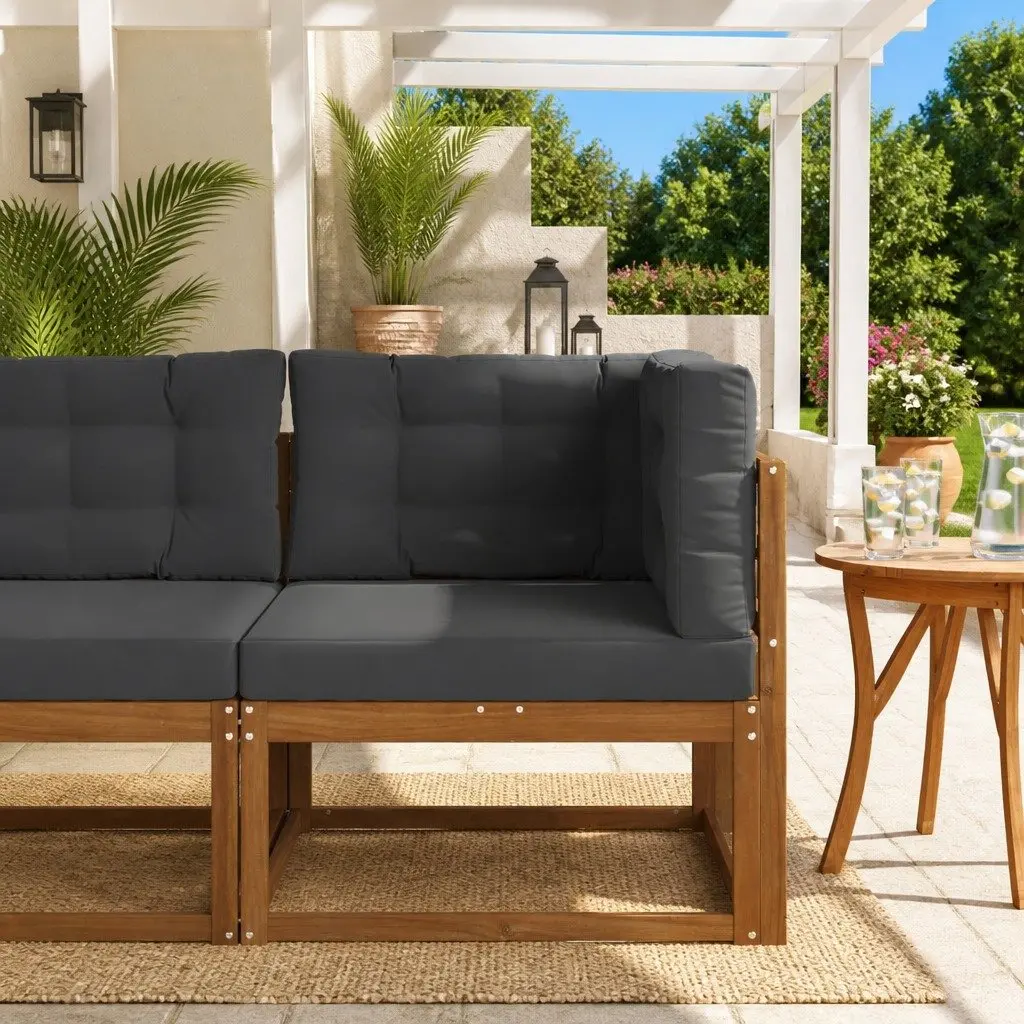 Outdoor Corner Sectional Sofa Unit Garden Patio Furniture Modern Modular Design