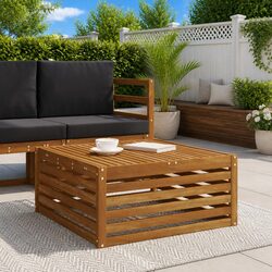 Outdoor Table Solid Acacia Wood Garden Patio Furniture Brown 79x79x37cm