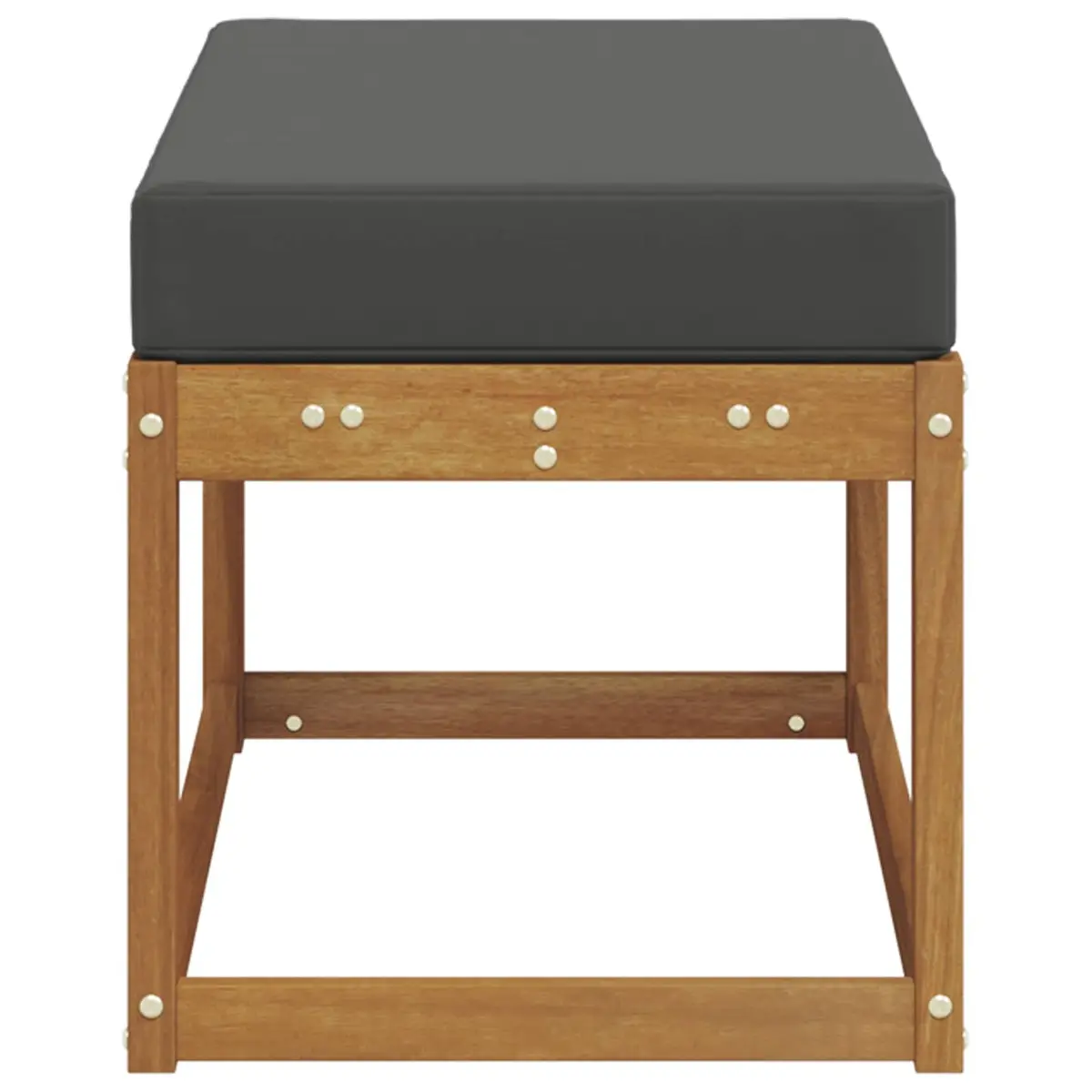 Solid Acacia Wood Outdoor Bench Stool Natural Finish for Garden and Patio Seating