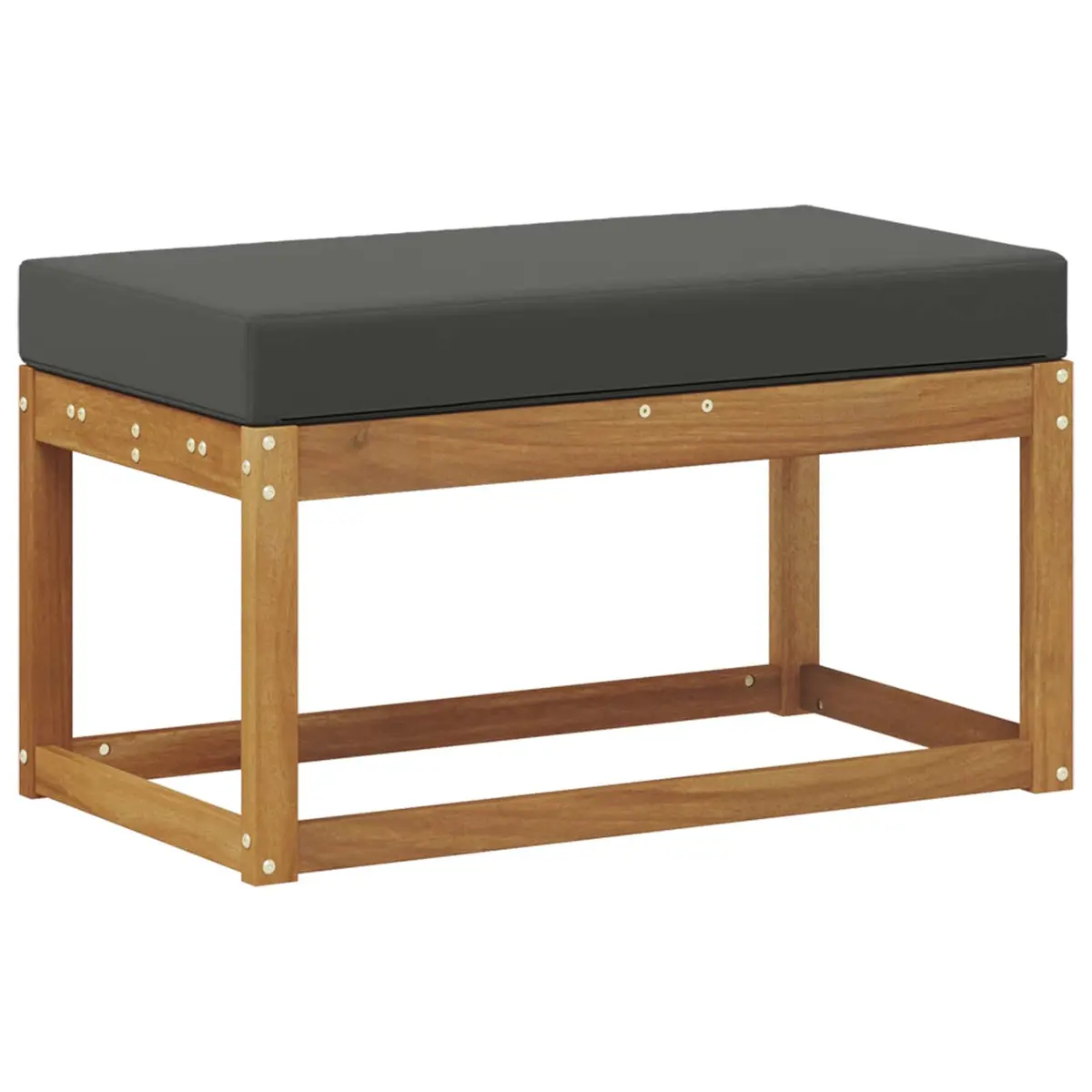 Solid Acacia Wood Outdoor Bench Stool Natural Finish for Garden and Patio Seating