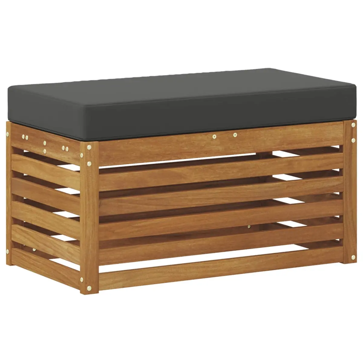 Outdoor Stool Bench Solid Acacia Wood Natural Size