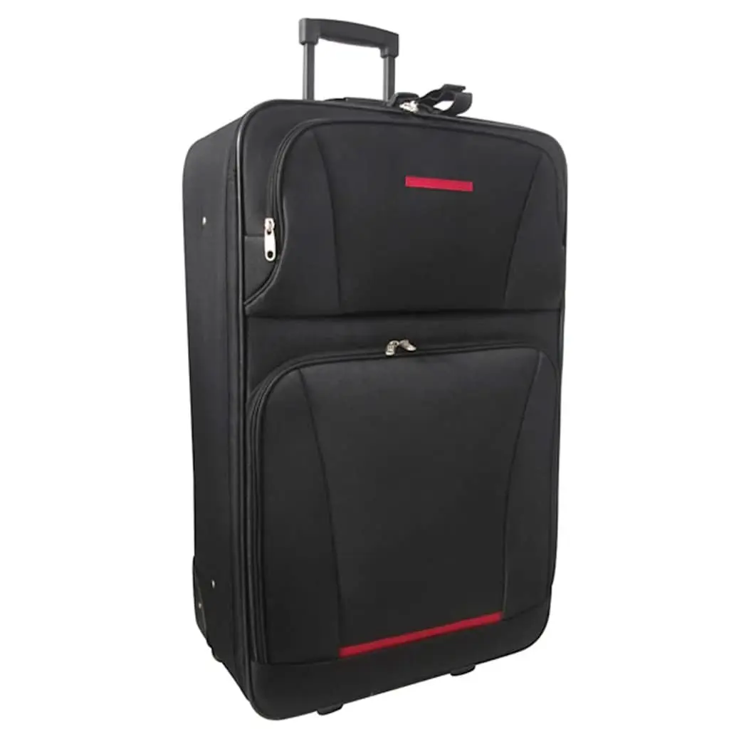 5 Piece Lightweight Trolley Luggage Set Black Travel Suitcases with Telescopic Handles and Smooth Rolling Wheels for Weekend Getaways