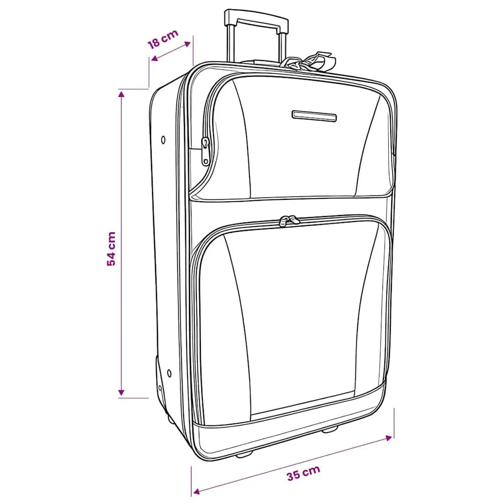 5 Piece Lightweight Trolley Luggage Set Black Travel Suitcases with Telescopic Handles and Smooth Rolling Wheels for Weekend Getaways