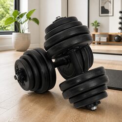 Friendly Red Dumbbells 2x15kg for Your Workouts